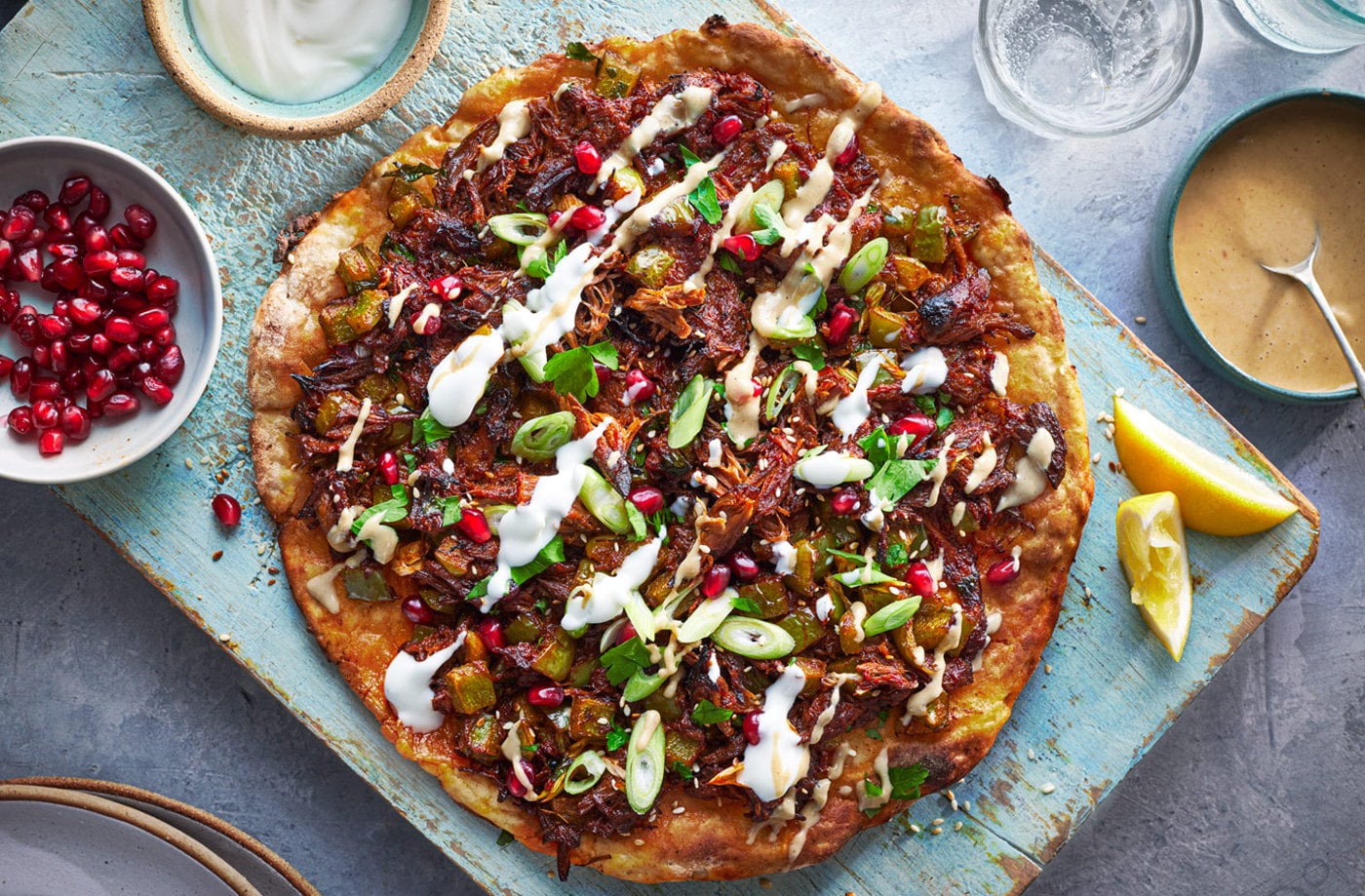 Lamb and sesame flatbreads