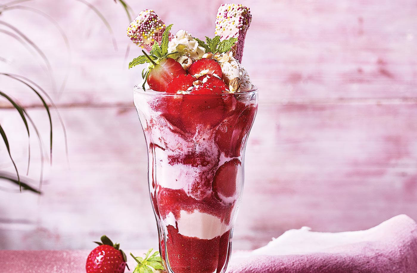 Strawberry sharing sundae