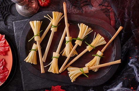 Image of "3-ingredient cheese straw broomsticks"