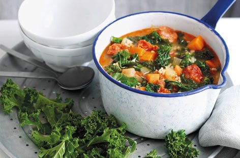 Image of "Curly kale, chorizo and rice stew"