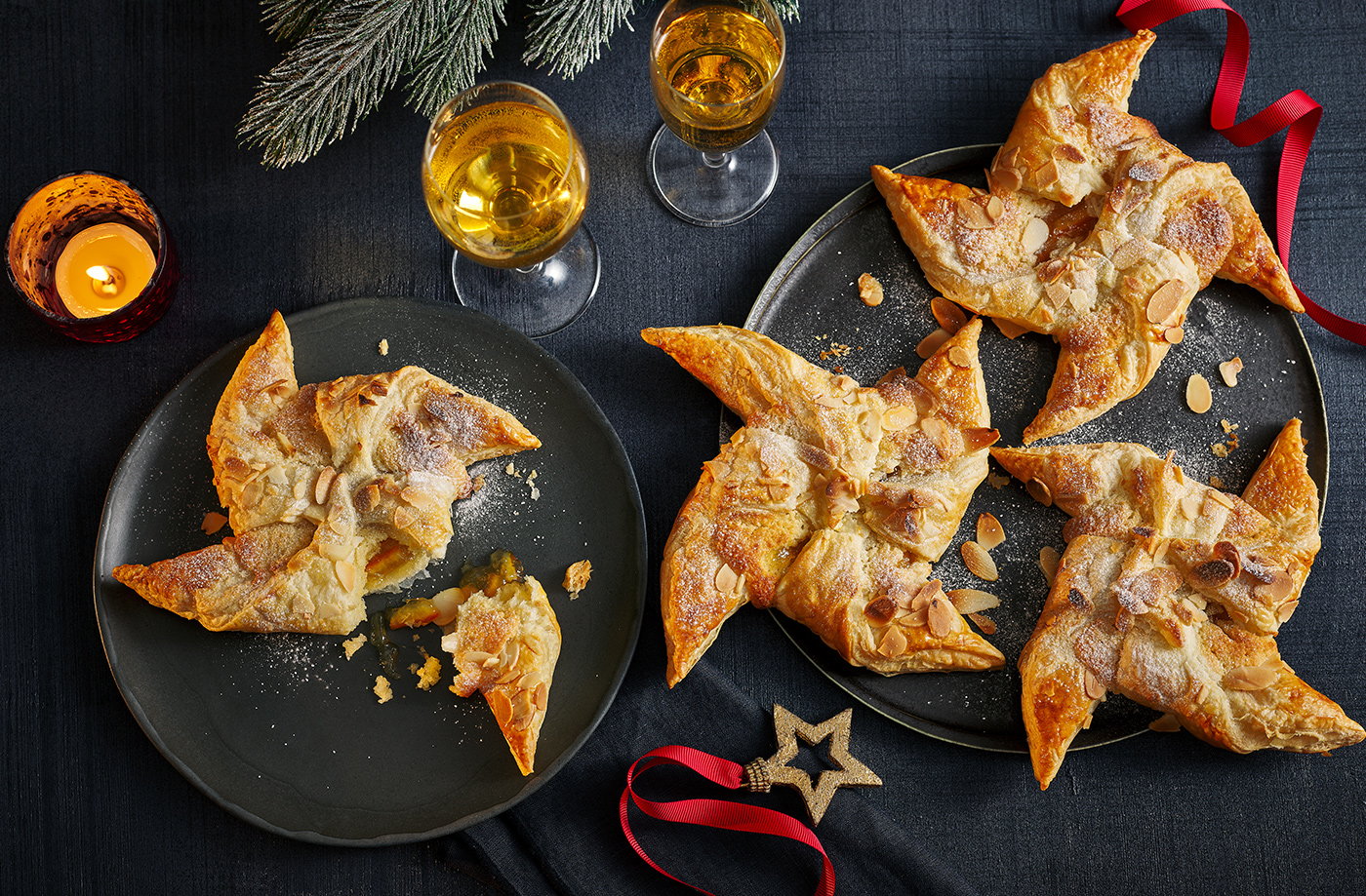 Marmalade, ginger and frangipane stars