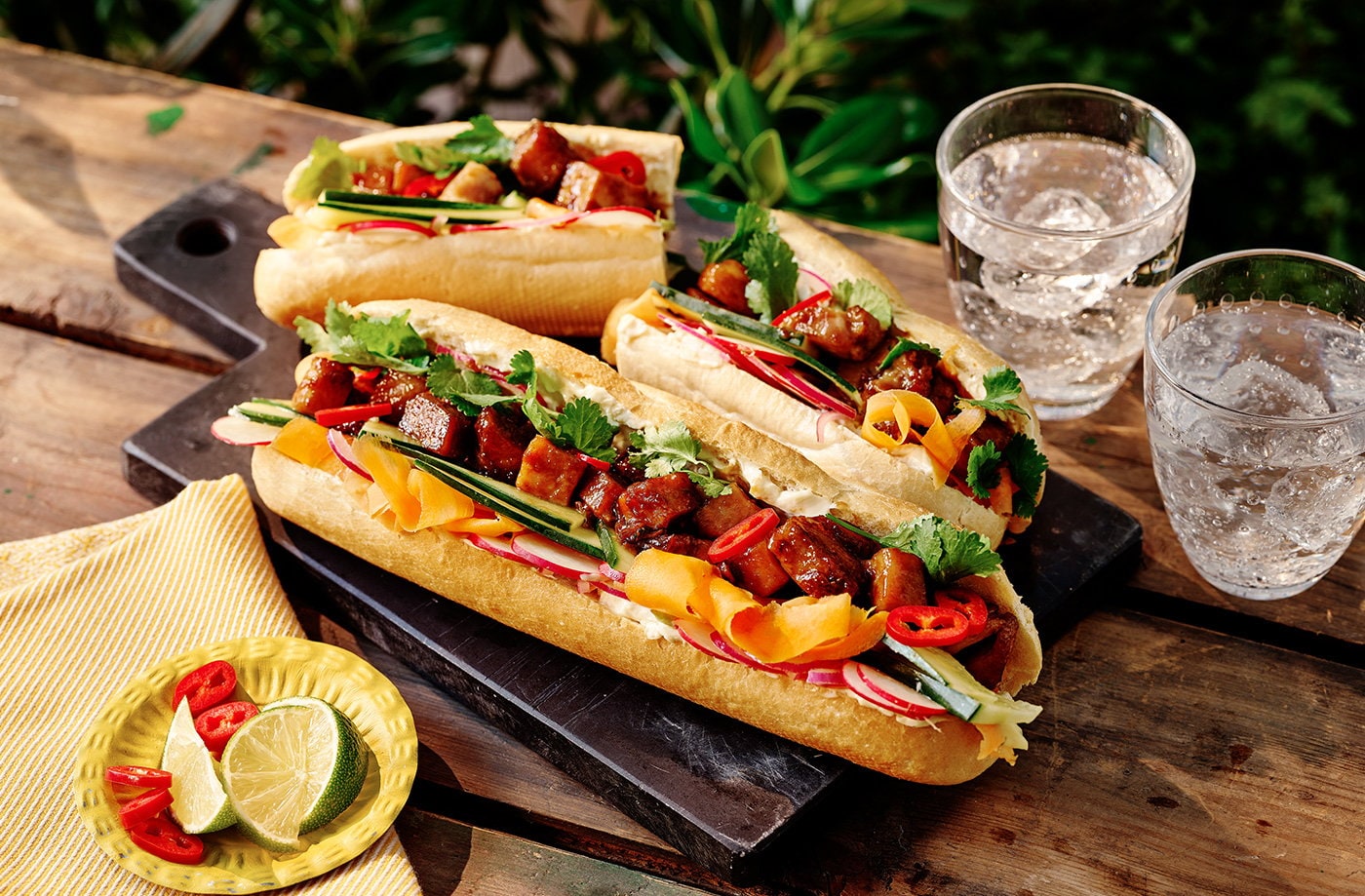 Leftover pork bánh mì