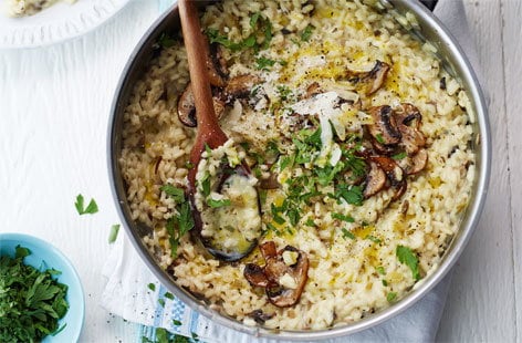 Image of "Mushroom, mascarpone and rosemary risotto"
