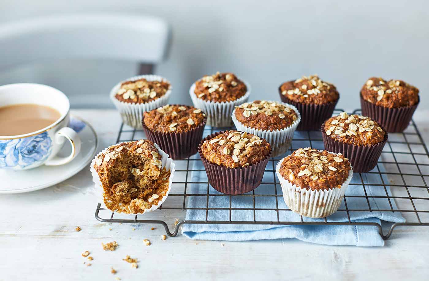 Vegan banana and oat muffins