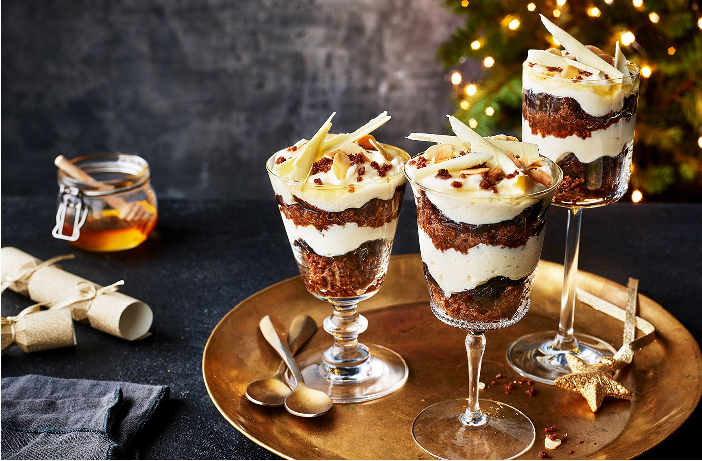 Honey and rye trifles