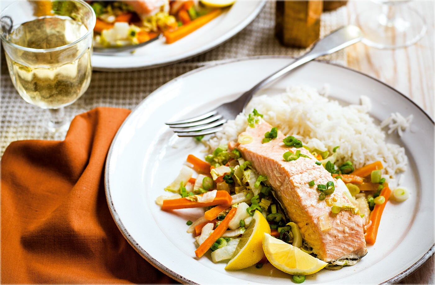 Baked ginger salmon with sherry