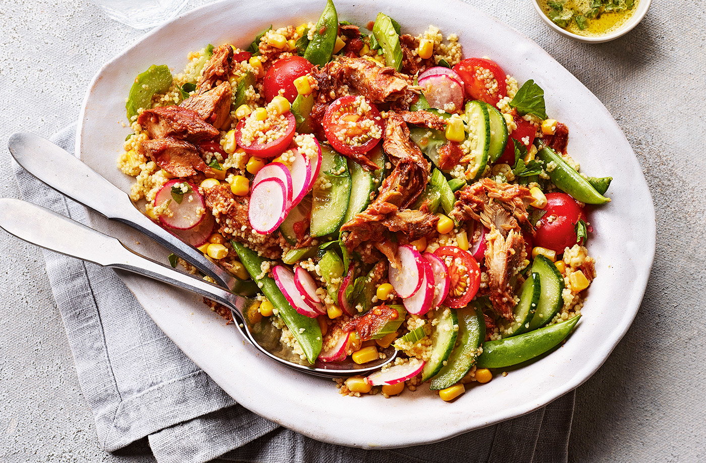 Spicy mackerel couscous bowl