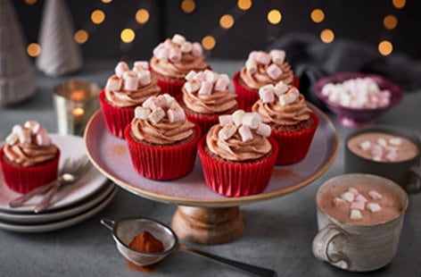 Image of "Spiced hot chocolate cupcakes with cinnamon buttercream"