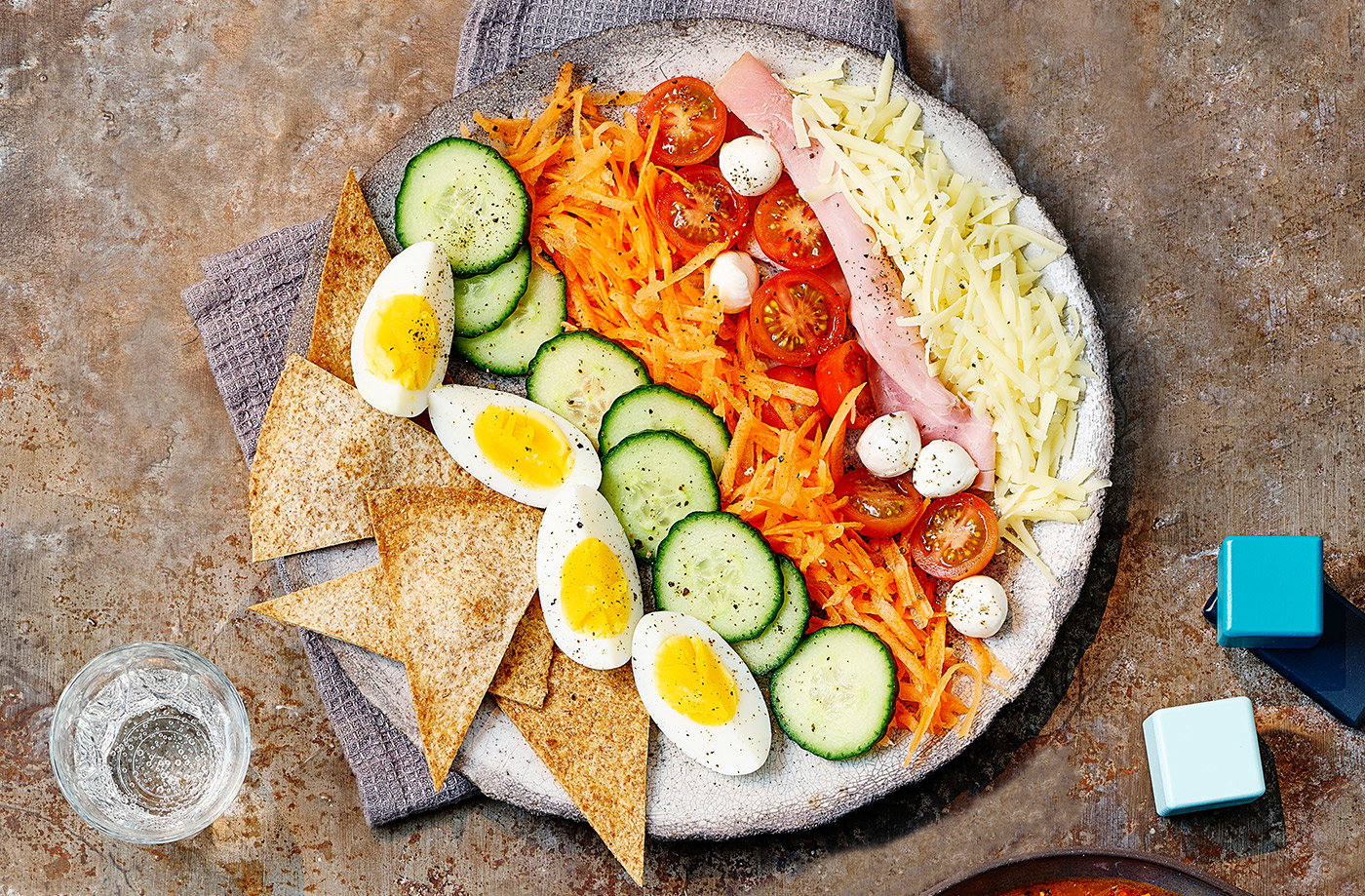 Rainbow tortilla salad