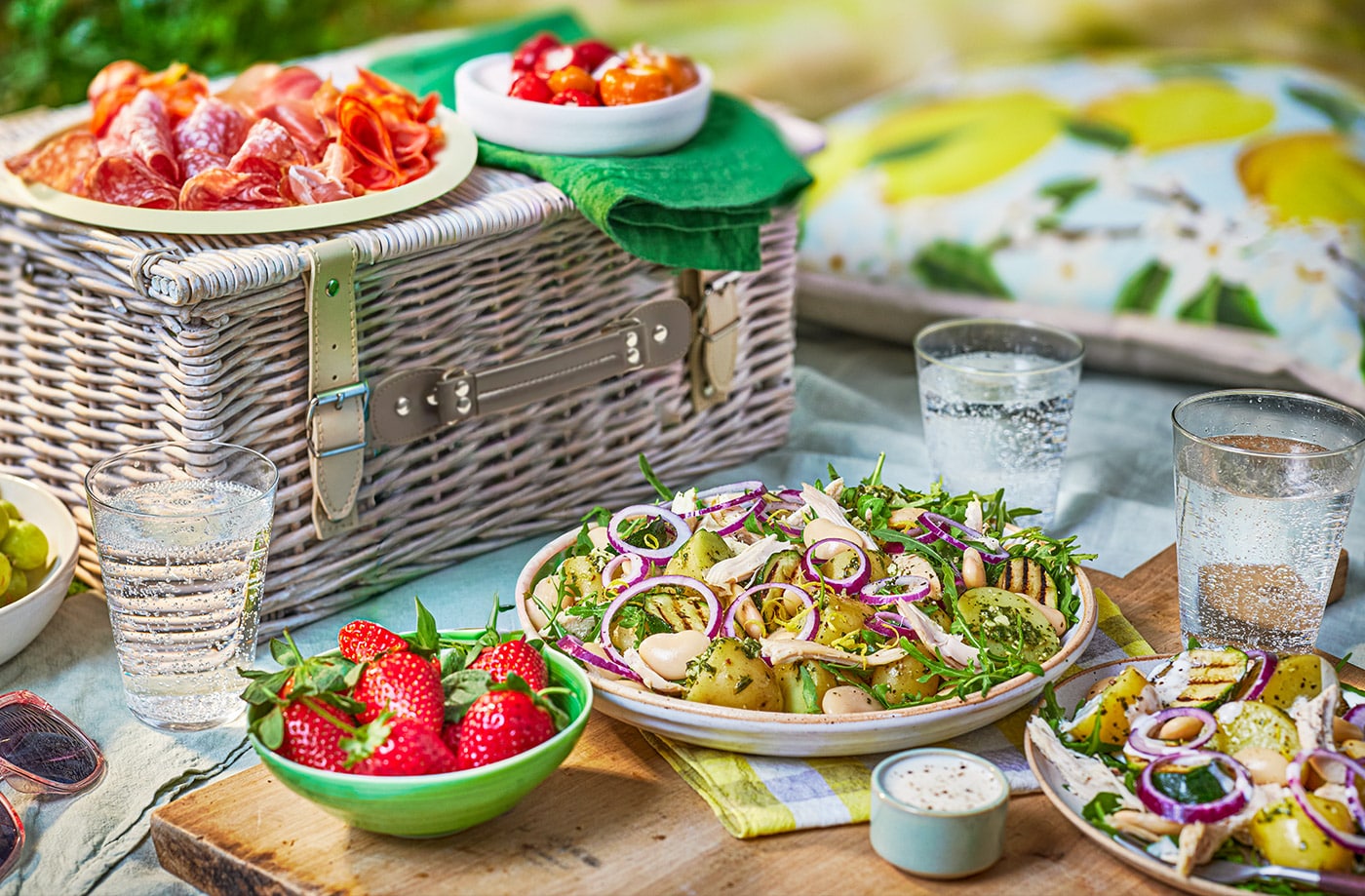 Chicken and pesto potato salad