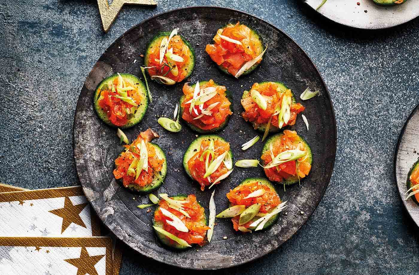 Wasabi salmon rounds