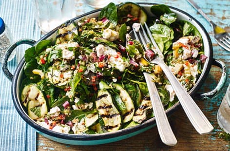 Image of "Baked feta with charred courgettes"