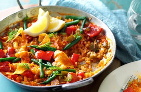 Image of "Fennel, tomato and red pepper paella"