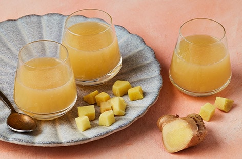 Homemade ginger shots