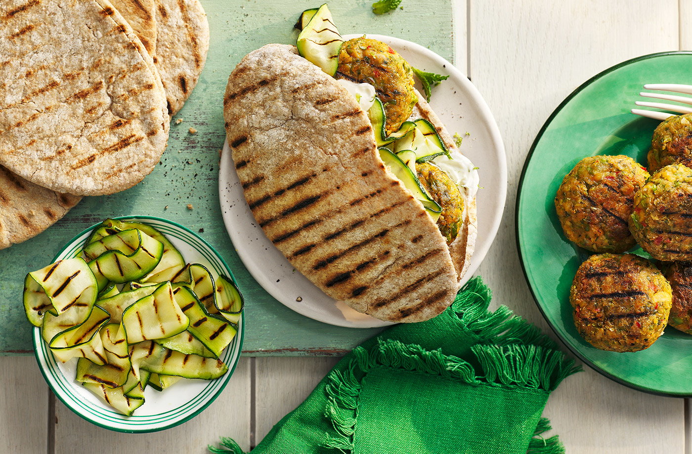 Pea and mint falafel