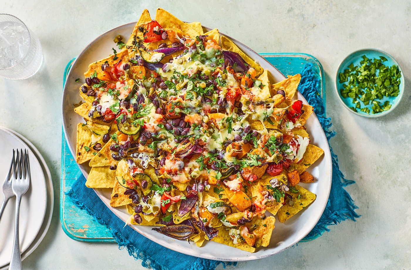 Air-fryer roasted vegetable nachos