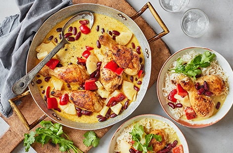 Image of "Caribbean-inspired chicken curry"