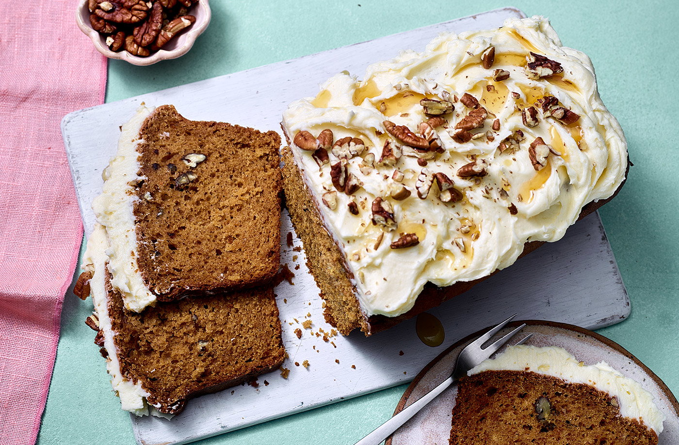 Sweet potato, maple and pecan loaf cake