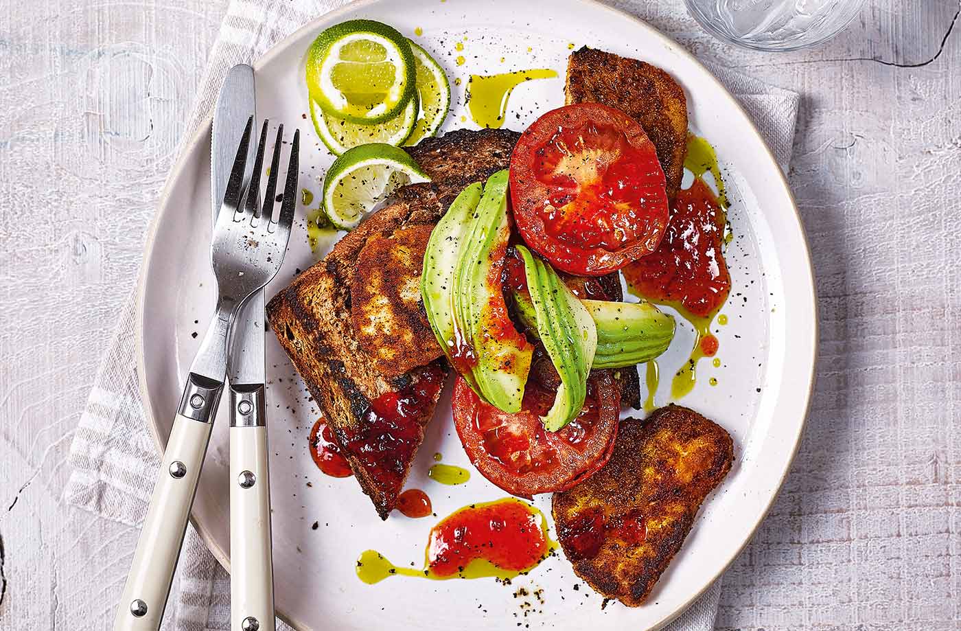 Spiced halloumi fry-up