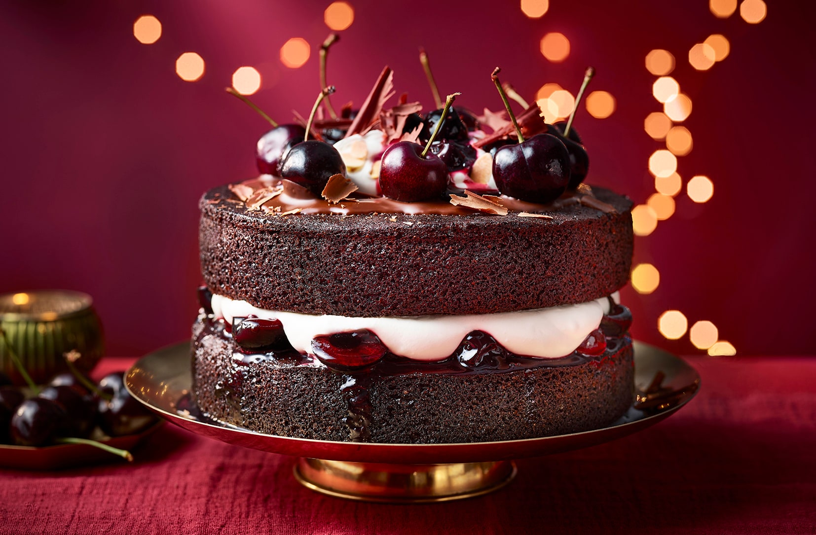 Black Forest almond cake