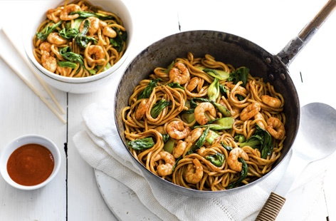 Image of "One-pot prawn and noodle stir-fry"