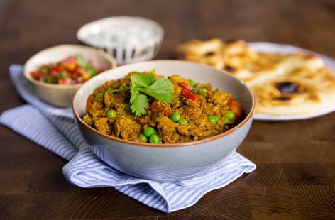Image of "Beef keema with tomato chutney and raita"
