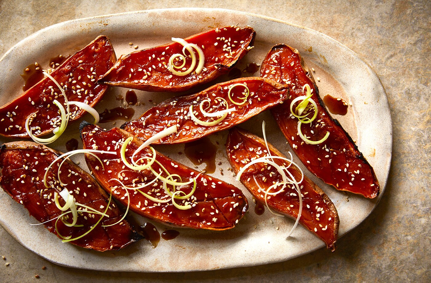 Miso sweet potatoes