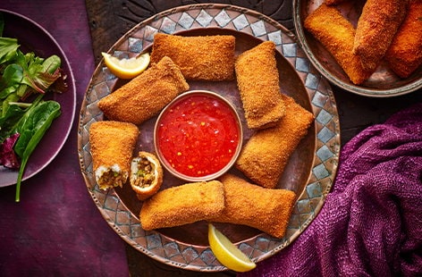 Image of "Minty lamb and pea rolls"