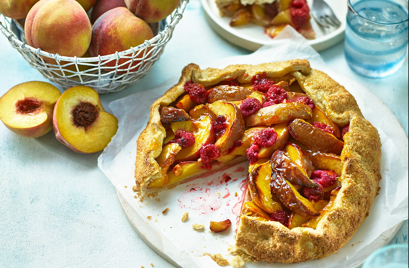 Peach melba galette