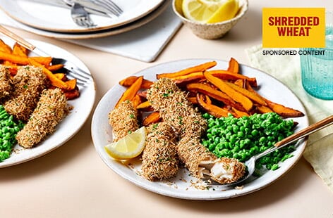 Crunchy wholewheat fish goujons