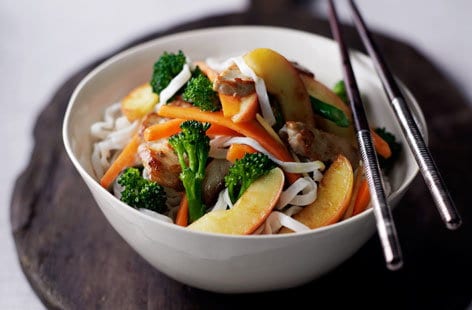 Image of "Apple, pork and ginger stir-fry"