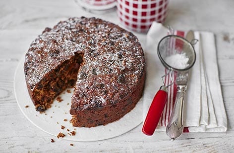 Image of "Quick cherry and almond Christmas cake"