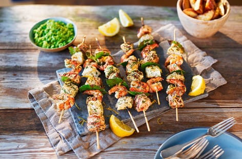Image of "Herby fish skewers"