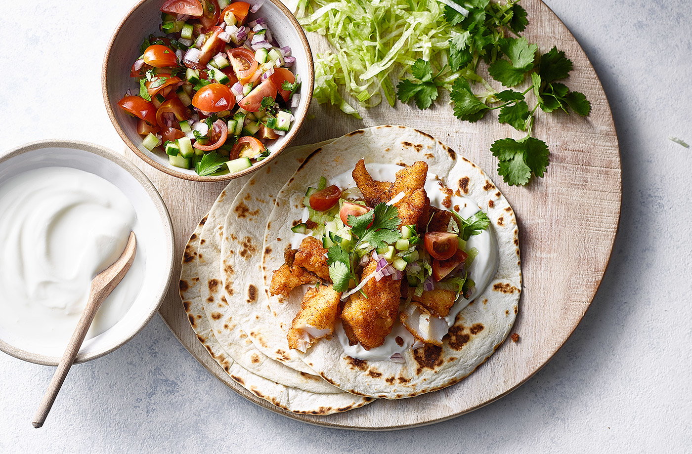 Harissa fish tacos