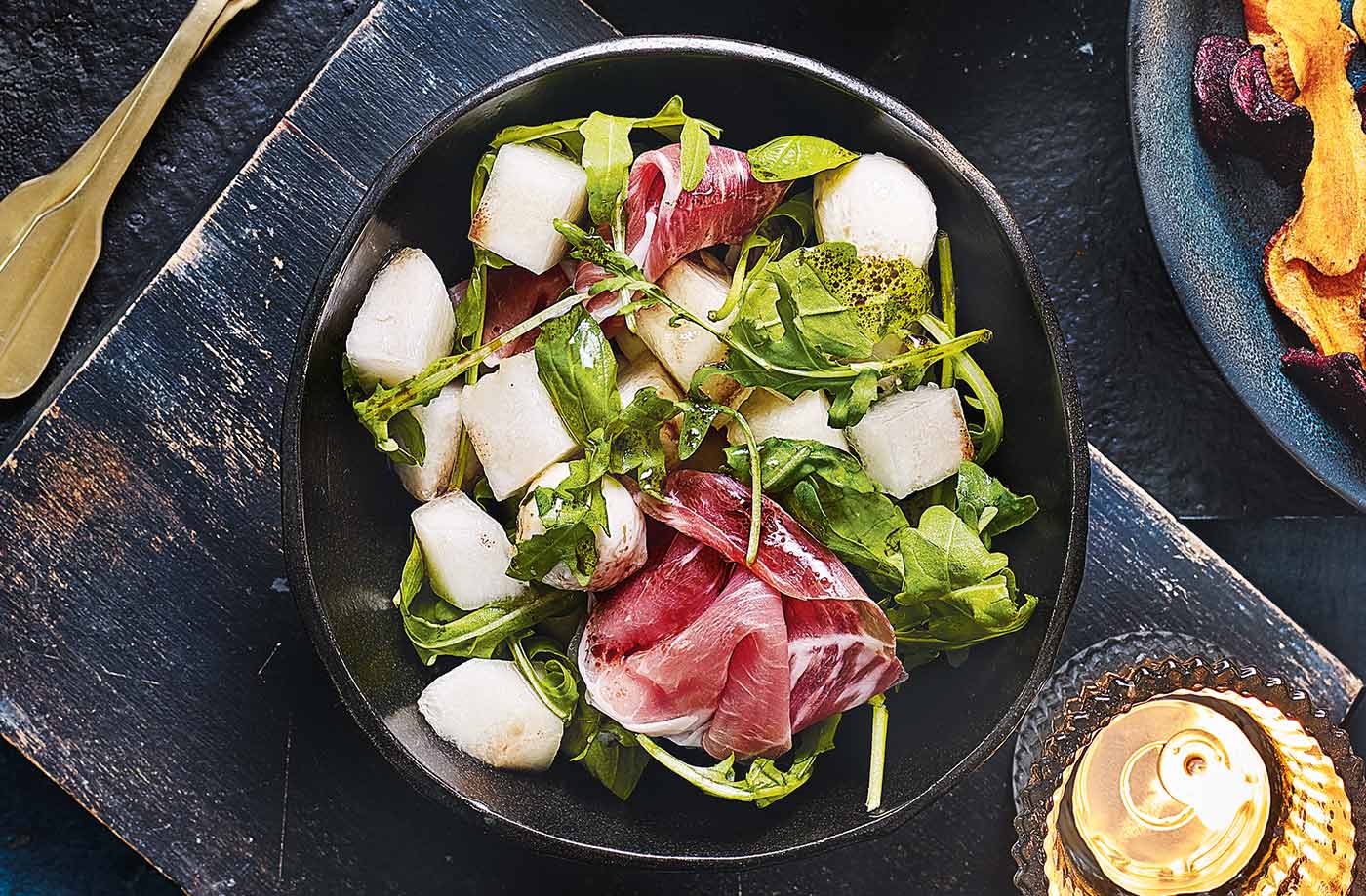 Melon and Parma ham bowls
