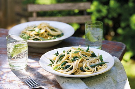 Image of "Creamy bean and lemon spaghetti"