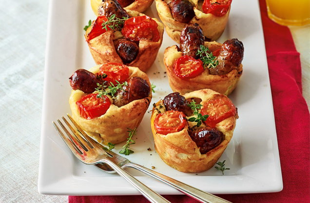 Sausage and tomato popovers