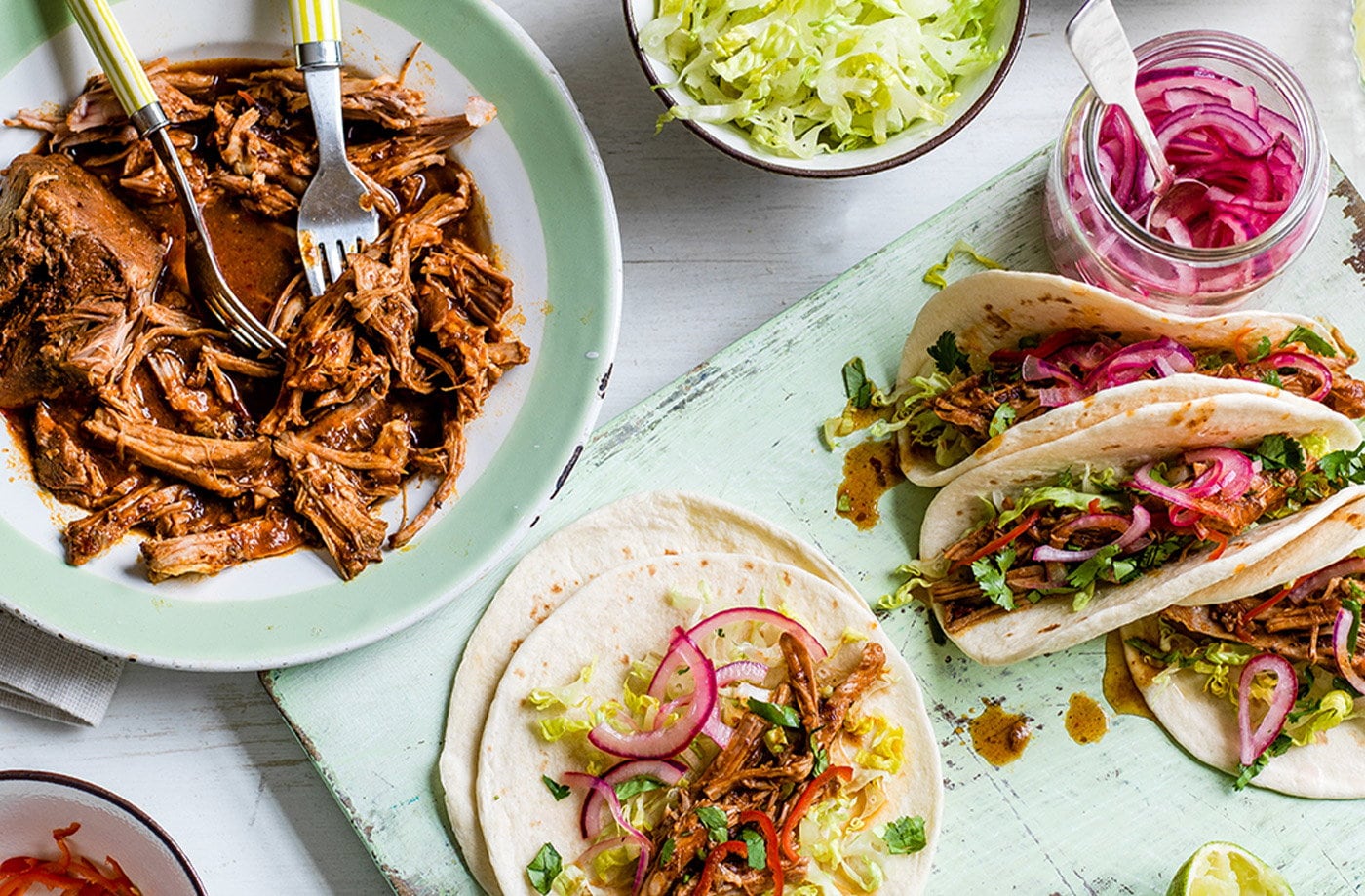 Slow-cooker pulled pork tacos