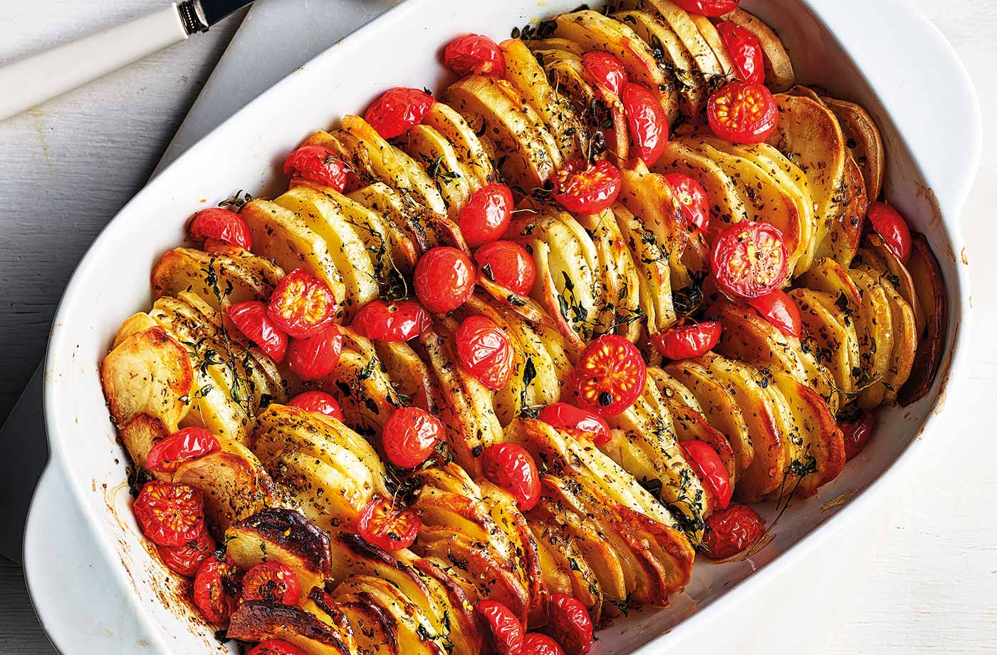Tomato and oregano potato bake