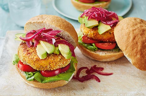 Image of "Carrot, cumin and peanut butter burgers"