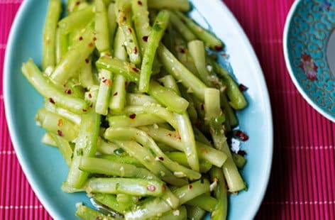 Image of "Ken Hom stir-fried cucumber with hot spices"
