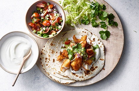 Image of "Harissa fish tacos"