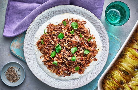 Image of "Slow-cooked hot honey lamb shoulder"