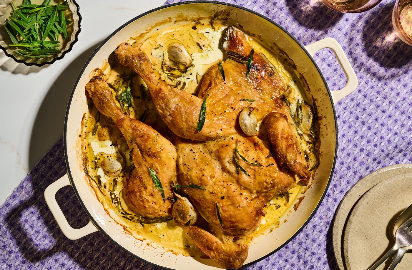 Julius’s tarragon roast chicken