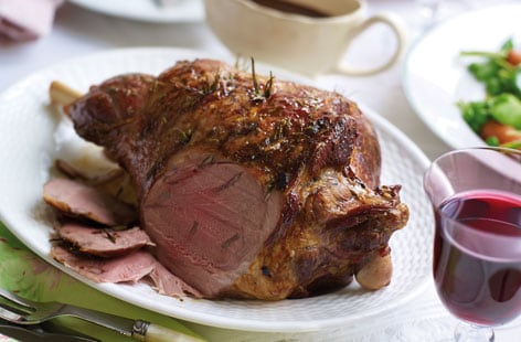 Image of "Roast leg of lamb with redcurrant glaze"