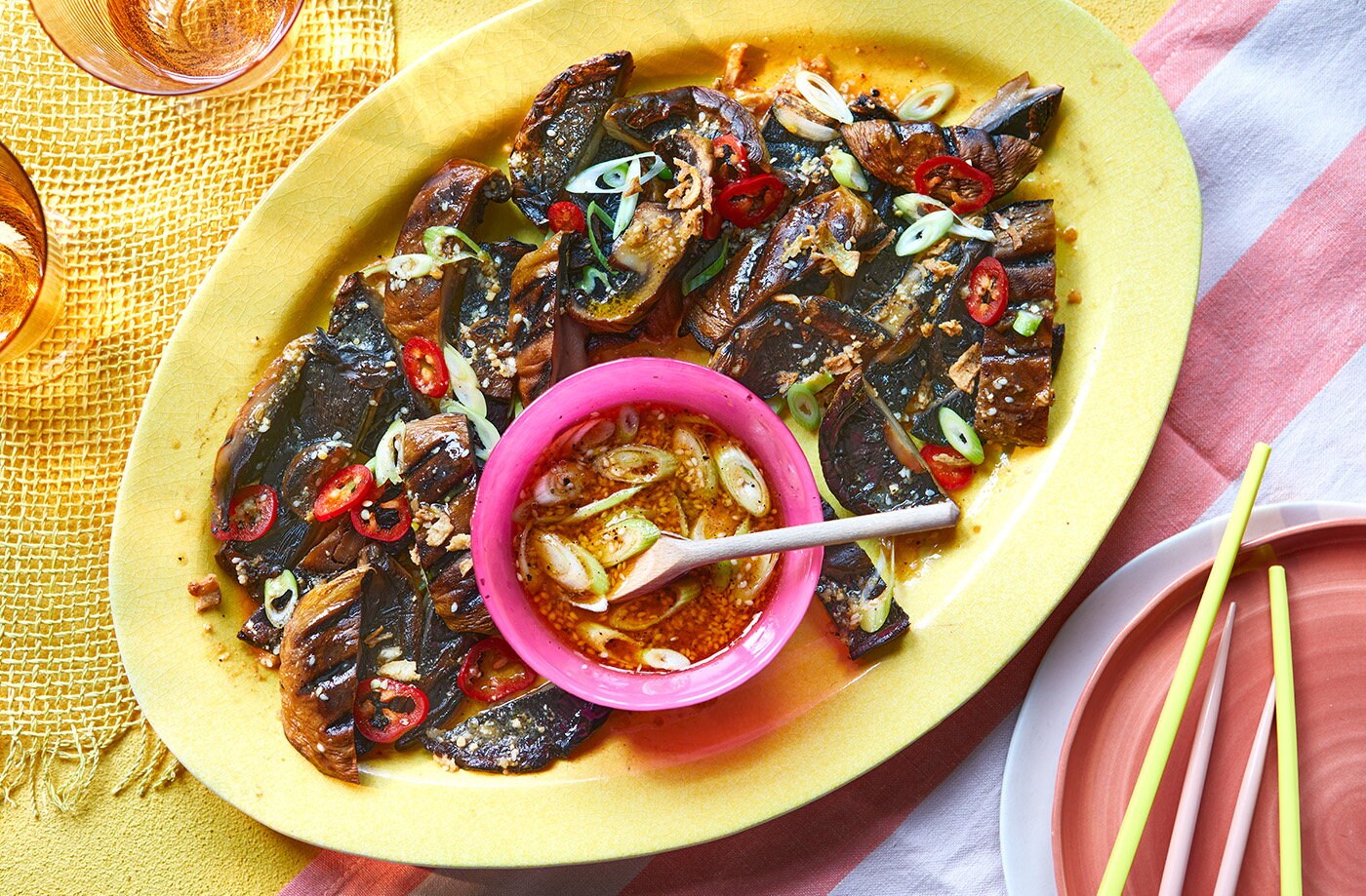 Grilled mushroom with ssamjang dressing