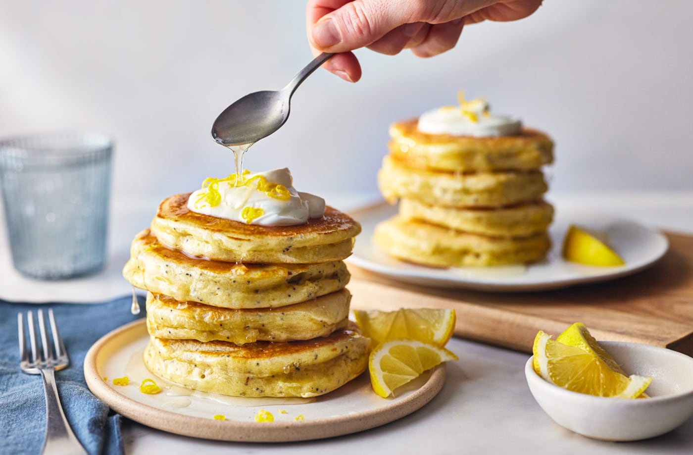 Lemon drizzle pancakes