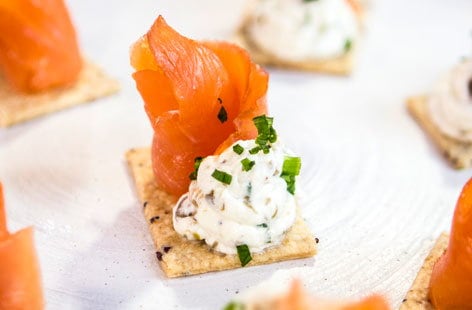Image of "Horseradish and caper cream cheese with smoked salmon"