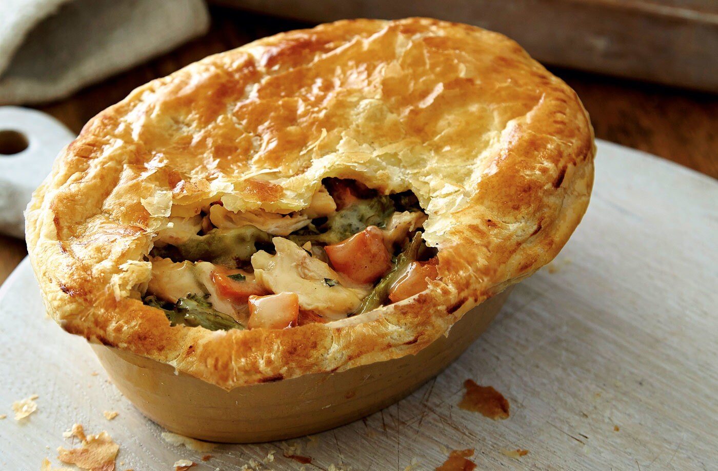 Butternut squash and chicken pies