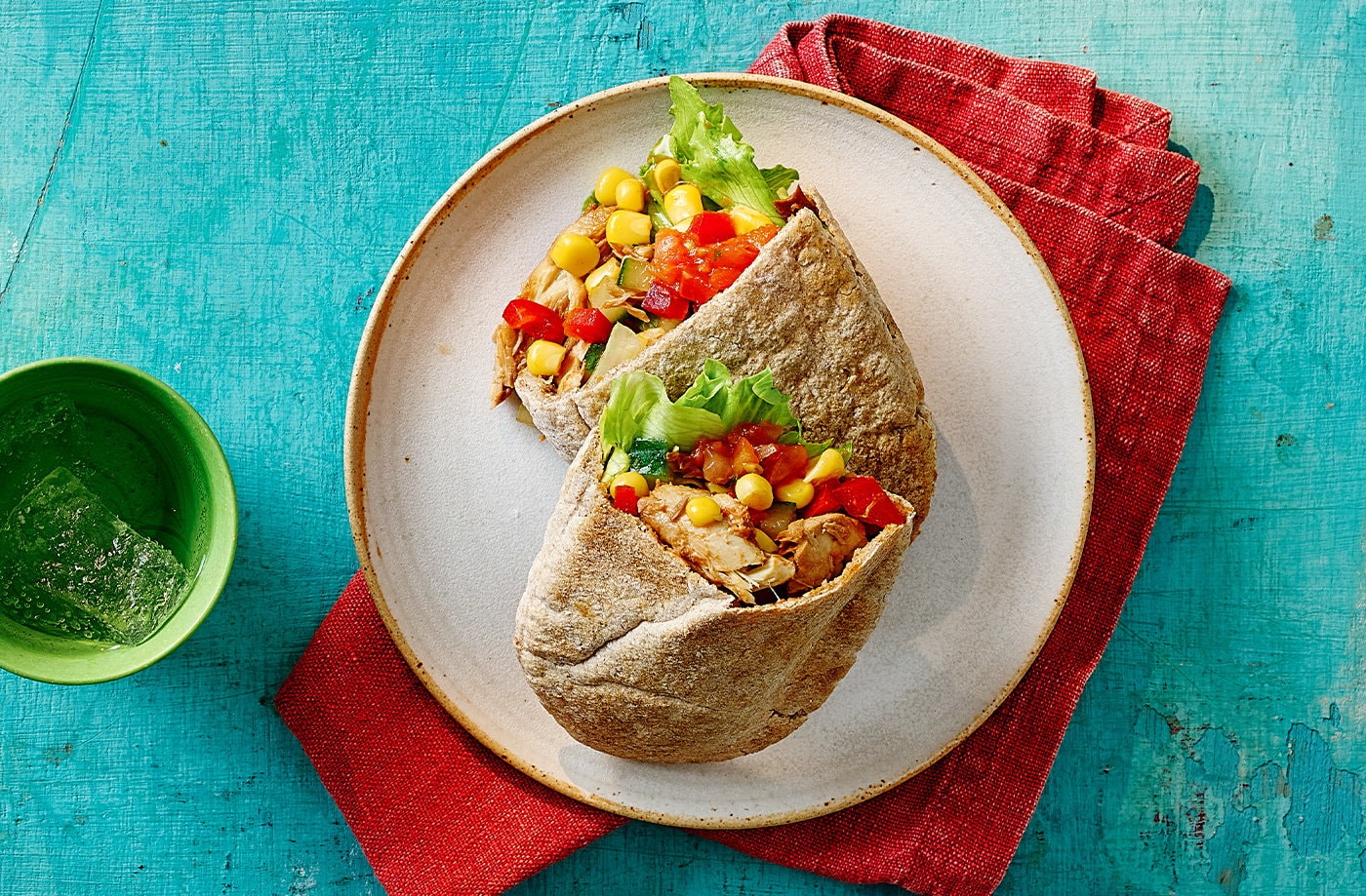 Mackerel stuffed pitta breads